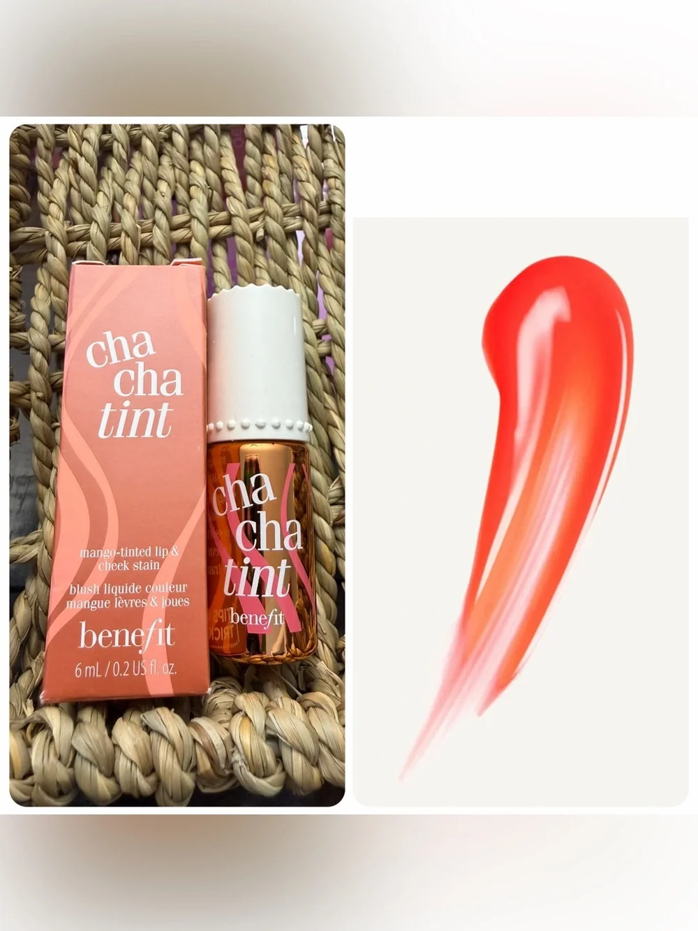 Benefit ChaChaTint Mango Lip & Cheek Stain 6mL Full Size NIB